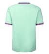 Thumbnail Jelly mint polo shirt with purple tipped collar, back view.